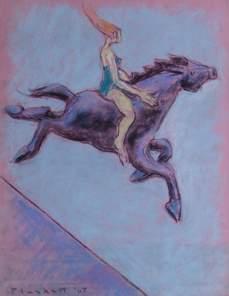 Woman Rider on Blue